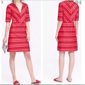 Banana Republic Pink V-Striped Dress Sz 8
